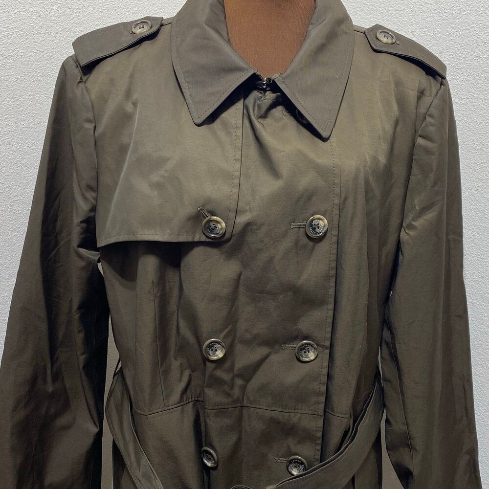 Lauren Ralph Lauren Brown Trench Coat No Size Tag See Measurements Fully Lined - Picture 2 of 10